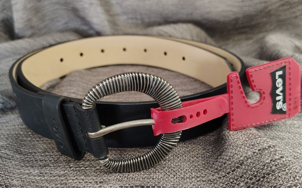 Levi's Black Synthetic Leather Belt, Size Small NEW